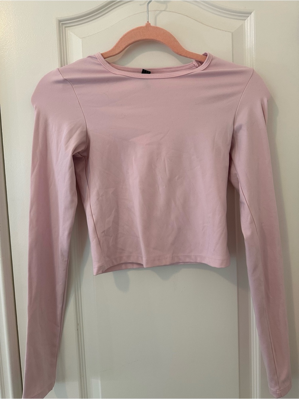 Cotton On Body Pale Pink Long Sleeve Cropped Top